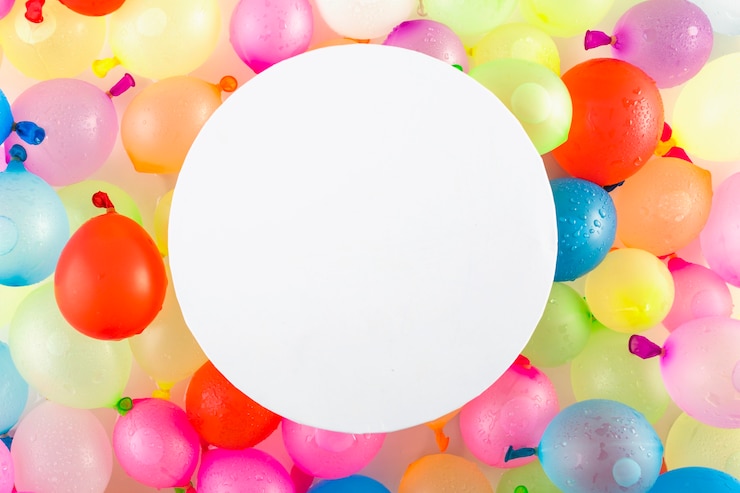 Photo gratuit papier rond sur les ballons