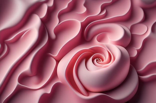 Un papier rose avec un motif en spirale au centre.