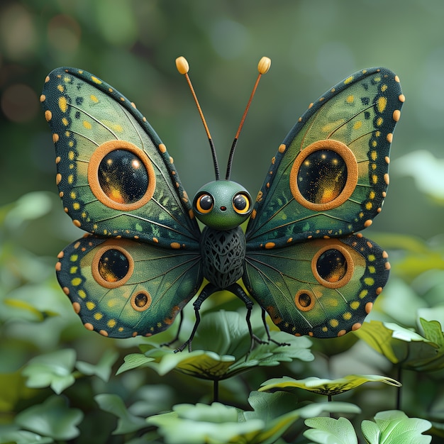 Photo gratuite un papillon animé en 3d