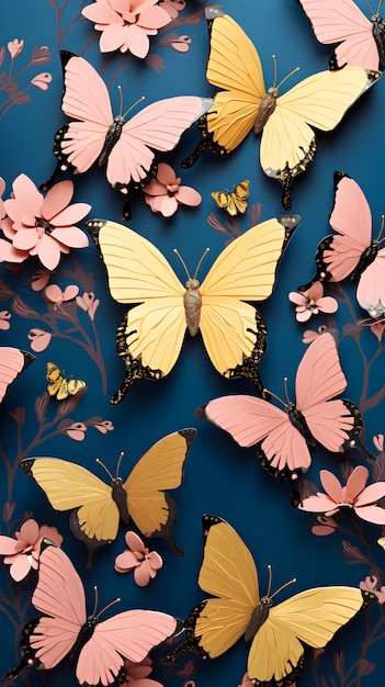 Photo gratuite un papillon avec de belles ailes