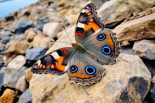 Le papillon sur les cailloux