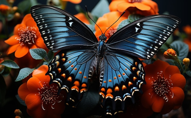 Le papillon en fleurs