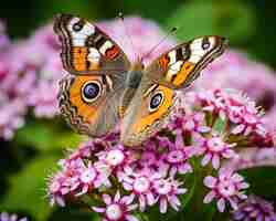 Photo gratuite le papillon en fleurs