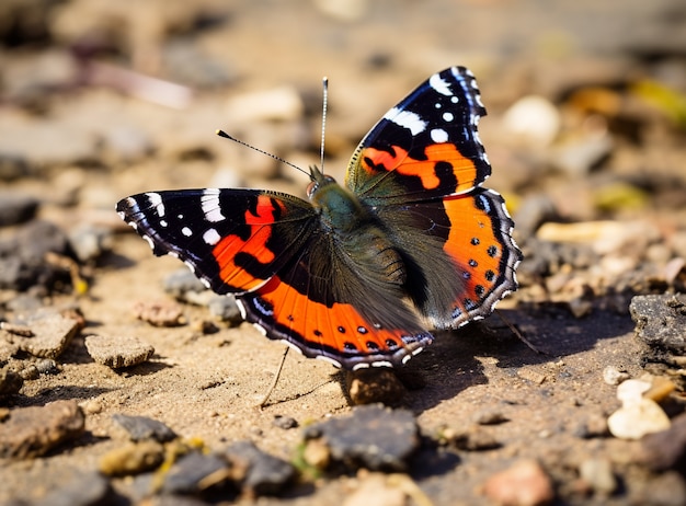 Photo gratuite papillon sur le sol