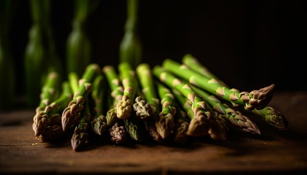 Paquet d'asperges fraîches attaché avec une ficelle générée par l'IA