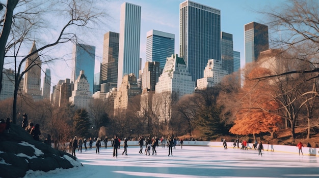 Photo gratuite parc de new york en hiver