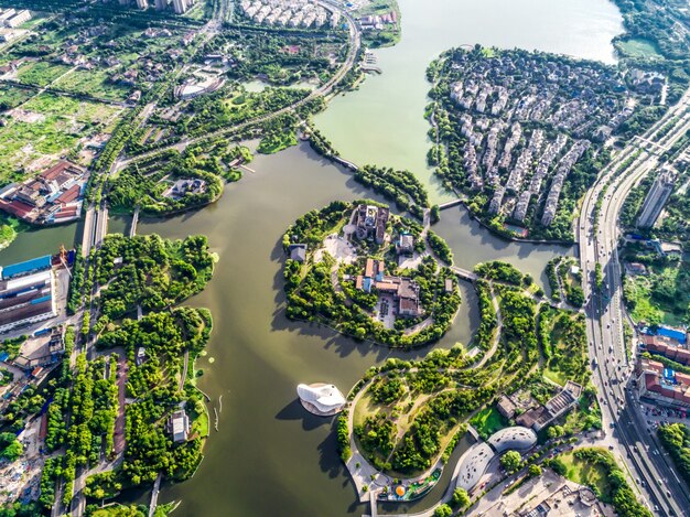 Parc avec la ville