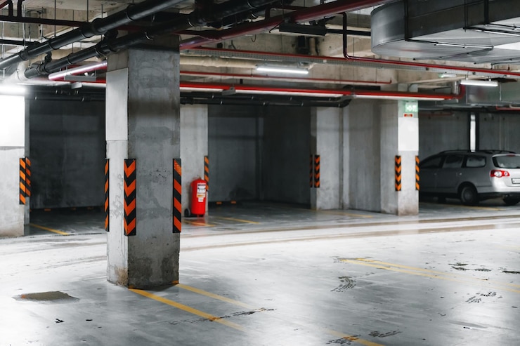 Photo gratuit parking souterrain dans le centre commercial