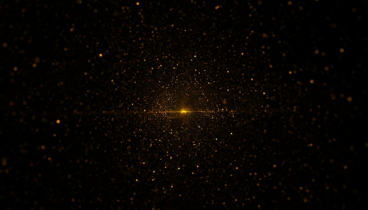 Photo gratuit particules d'énergie éclatantes faites de poussière d'or