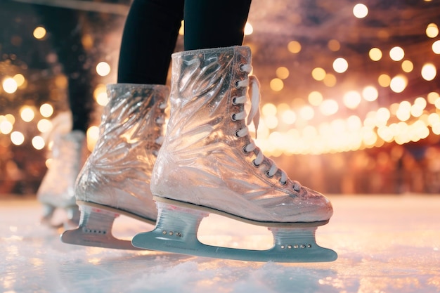 Photo gratuite patinage sur glace en couple