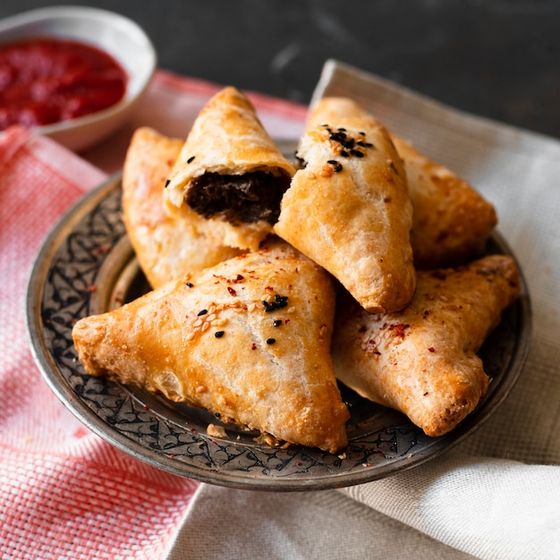 Pâtisserie indienne avec du chocolat