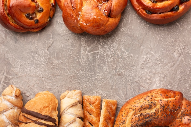 Des pâtisseries délicieuses avec un espace de copie