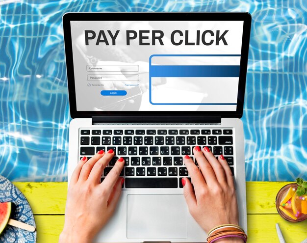 Pay Per Click Connexion Paiement Site Web Concept Graphique