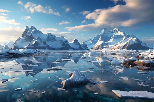 paysage antarctique de terre de glace