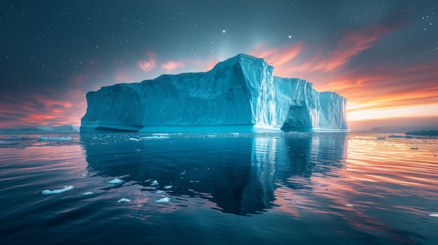 Photo gratuite le paysage de l'aurore boréale au-dessus de la mer