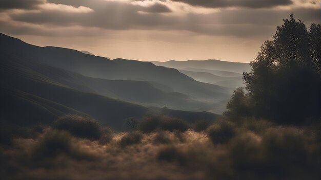 Photo gratuite paysage avec brouillard dans les vallées de toscane italie