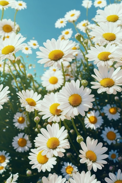 Photo gratuite paysage de champ de marguerites pour fonds d'écran