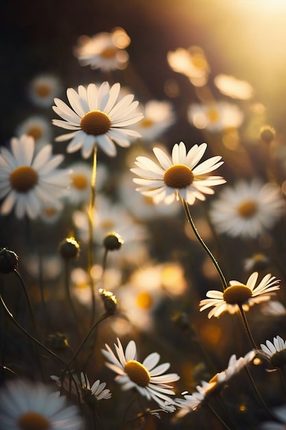 Photo gratuite paysage de champ de marguerites pour fonds d'écran