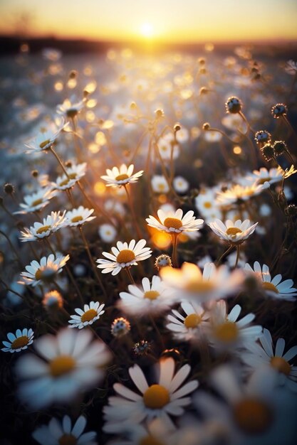 Paysage de champ de marguerites pour fonds d'écran