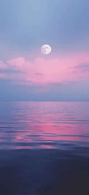 Paysage de ciel de style art numérique avec lune