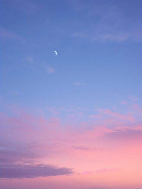 Paysage de ciel de style art numérique avec lune