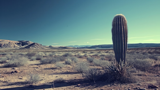 Paysage désertique avec des espèces de cactus et de plantes