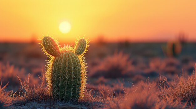 Photo gratuite paysage désertique avec des espèces de cactus et de plantes