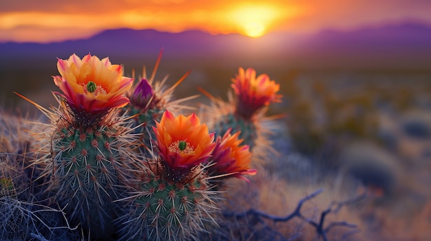 Photo gratuite paysage désertique avec des espèces de cactus et de plantes