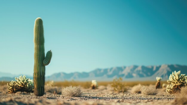 Paysage désertique avec des espèces de cactus et de plantes