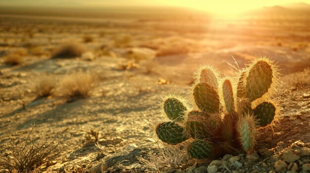 Photo gratuite paysage désertique avec des espèces de cactus et de plantes