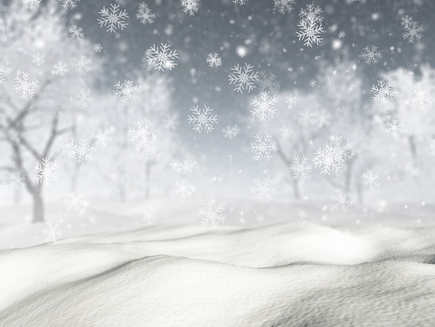 Paysage enneigé 3D