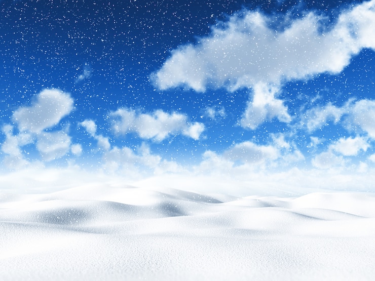 Photo gratuit paysage enneigé 3d