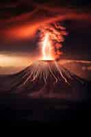 Photo gratuite le paysage de l'éruption du volcan