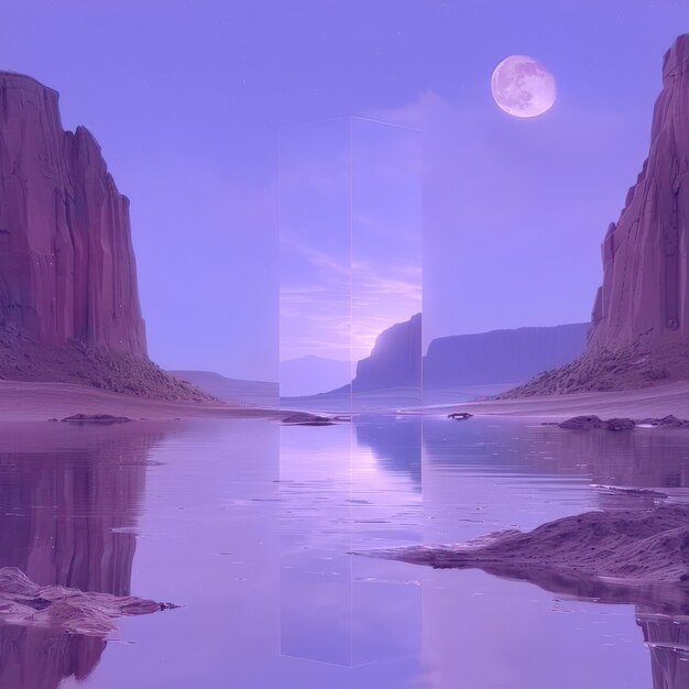 Paysage fantastique abstrait avec la couleur de l'année en tons violets