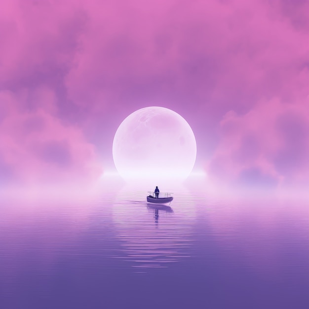 Photo gratuite paysage fantastique abstrait avec la couleur de l'année en tons violets