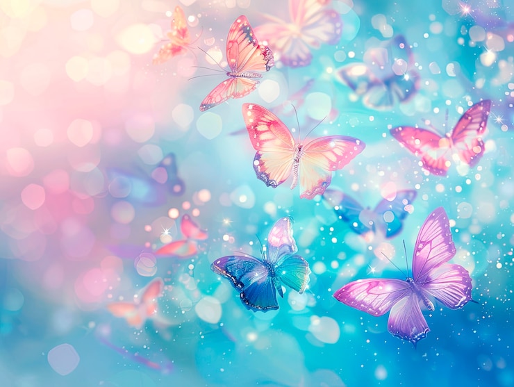 Photo gratuit paysage fantastique avec un papillon