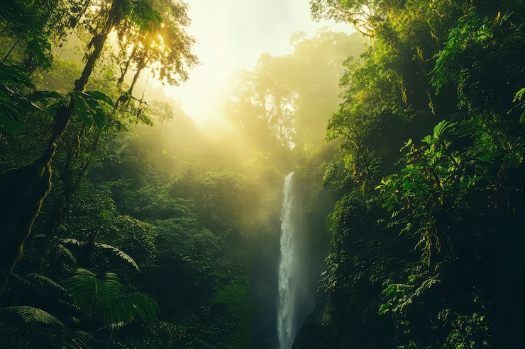 Photo gratuit paysage de la forêt nuageuse