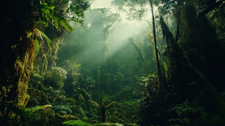 Photo gratuit paysage de la forêt nuageuse