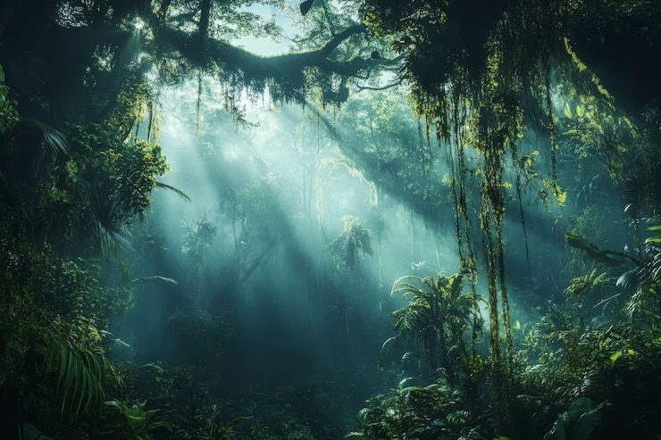 Photo gratuit paysage de la forêt nuageuse