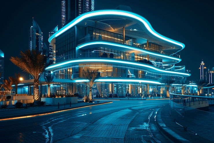 Photo gratuit le paysage futuriste de dubaï