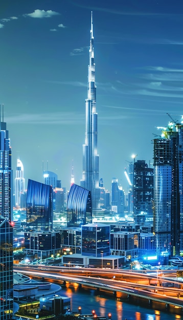 Photo gratuite le paysage futuriste de dubaï