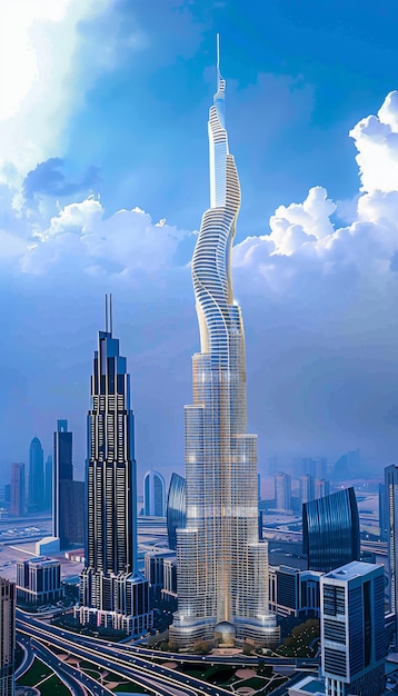 Photo gratuite le paysage futuriste de dubaï