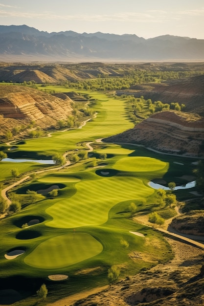 Photo gratuite le paysage magnifique du terrain de golf