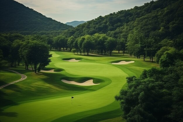 Le paysage magnifique du terrain de golf