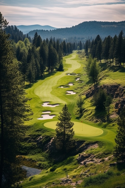 Le paysage magnifique du terrain de golf