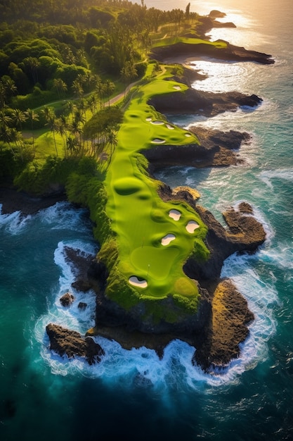 Photo gratuite le paysage magnifique du terrain de golf