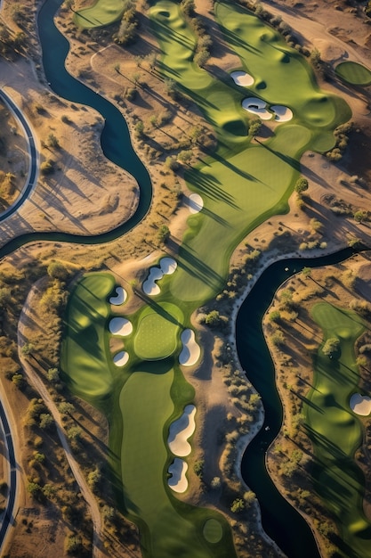 Photo gratuite le paysage magnifique du terrain de golf