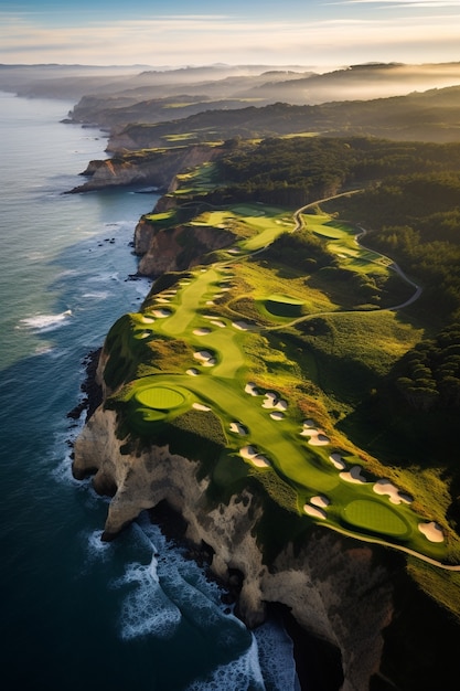 Photo gratuite le paysage magnifique du terrain de golf