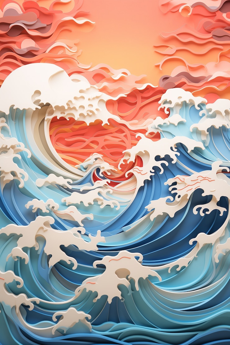 Photo gratuit paysage marin en 3d