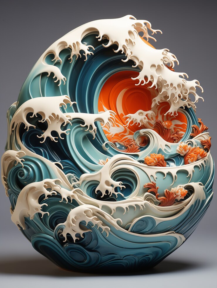 Photo gratuit paysage marin en 3d